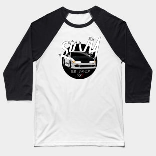JDM Silvia S13 White Black Sun Edition Baseball T-Shirt